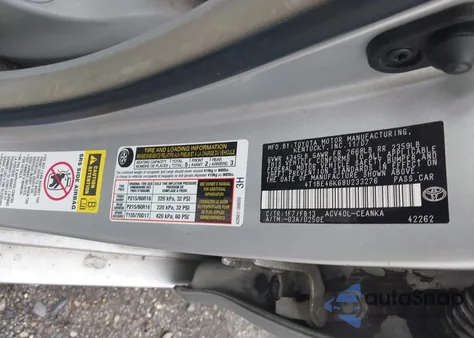 2008 Toyota Camry Le из США, поврежденный, VIN 4T1BE46K68U233276